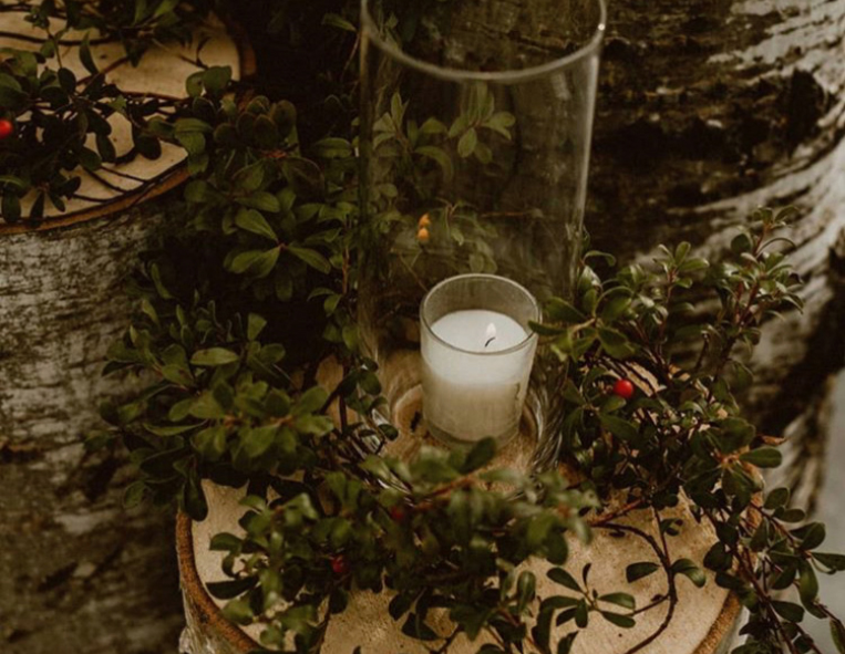 Greenery Candle Rustic Decor